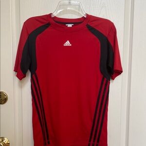 Adidas Men's Red and Black Sports Shirt